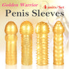 Sex Toys For Couple Sex Products Shop 4 Units Of Golden Penis sleeves Elastic Reusable Condoms Men's Enlarger Cock Rings