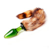Glass Anal Toy Anus Plug With Dog Tail Enhance Stimulation Flirt Couples Lovers Sex Toy for Bedroom Sofa Bathroom Car