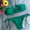 Dropshipping Brazilian bikinis women's 2017 sex halter top bath swimwear female push-Up padded bra Biquine Biquini wholesale #EW