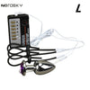 Zerosky Anal Plug Penis Ring Electro Shock Host Cable Dick Enlarge Cock Rings Sex Toys for Men Electro Stimulation Massage