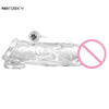 Zerosky Penis Extender Penis Ring Sleeve Enlargement Electric Cock Ring With Bullet Vibrator Sex Toys For Men Reusable Condoms