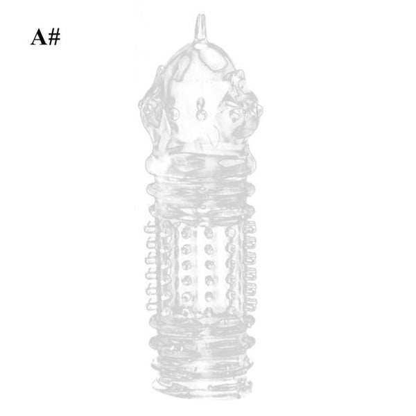 Crystal Cock Ring Reusable Condom Sex Toy Penis Sleeves Extension Enhancer